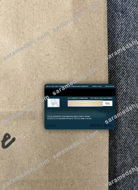 Finland Evli bank visa electron card photolook back